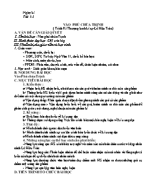 Giáo án môn Ngữ văn lớp 11 học kỳ 1 theo phương pháp mới